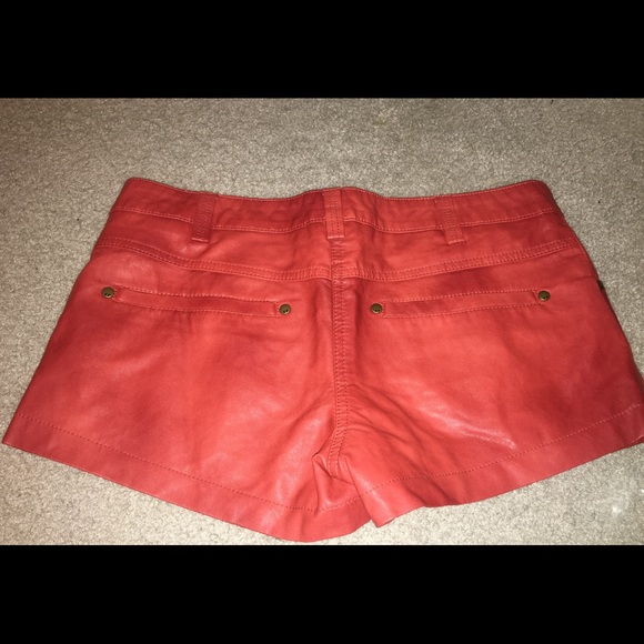 Rust Free People leather shorts - Picture 3 of 4